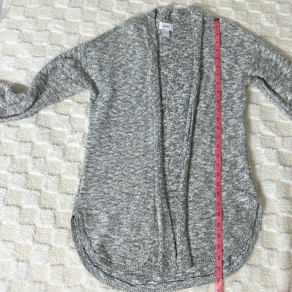 Old Navy Womens Gray White Knit Open Front Cardigan Long Sleeve Sweater Size S - Picture 6 of 10